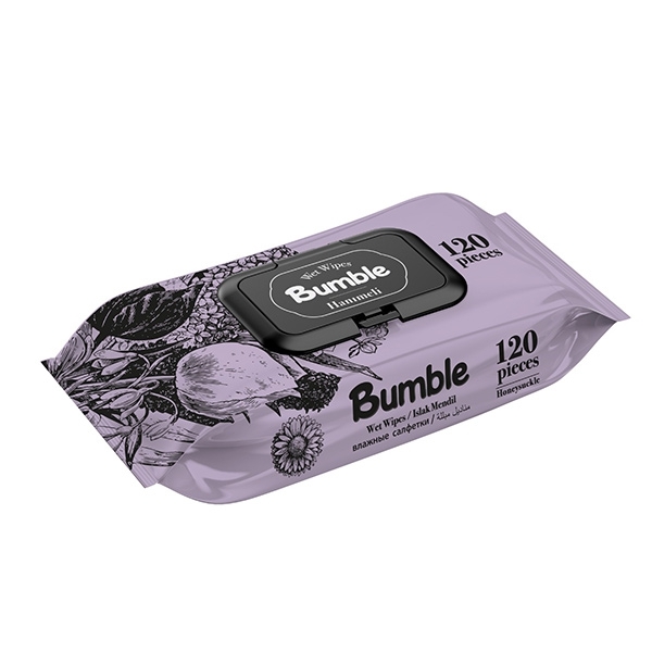 دستمال مرطوب bumbleبامبل مدل hanimeli تعداد 120 عددی محصول کشور ترکیه