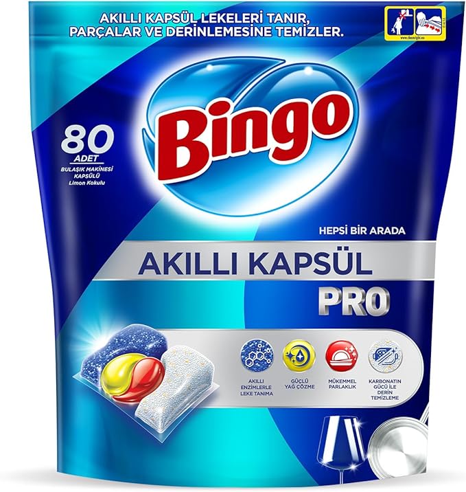 قرص ماشین ظرفشویی بینگو مدل پرو بسته 80عددی  Bingo Smart Capsule Pro 80s