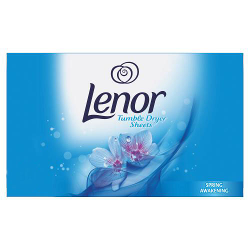 دستمال خوشبو کننده لباس با رایحه بهاری لنور Lenor مدل Tumble Dryer Sheets بسته 34 عددی