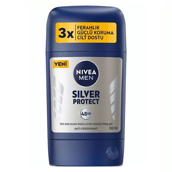 مام استیکی مردانه سیلور پروتکت نیوا Nivea Silver Protect Stick Deodorant حجم 50 میلی محصول اروپا